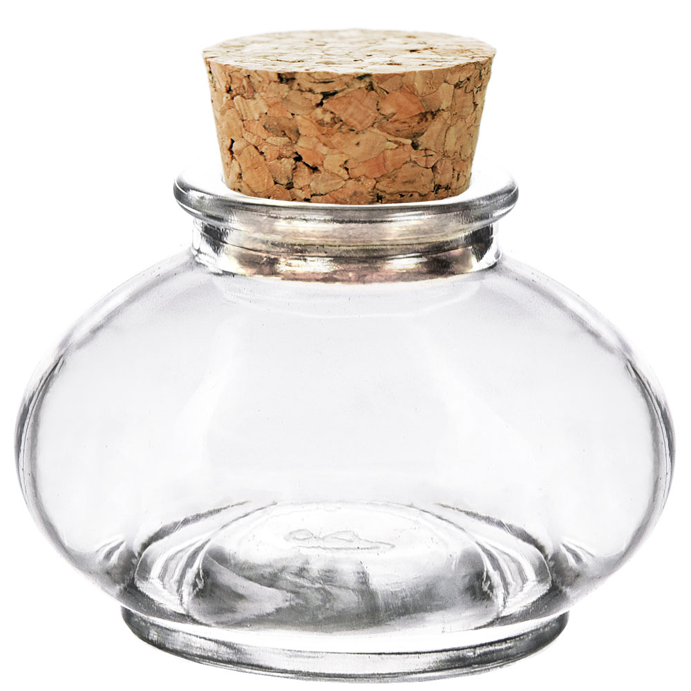 3.4oz bean glass jar with cork
