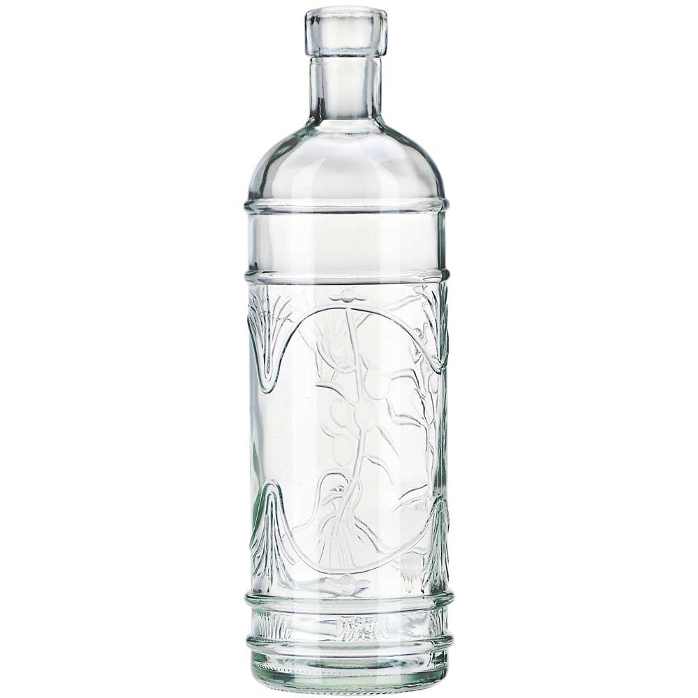 16 oz Olive Leaf Glass Bottle Clear