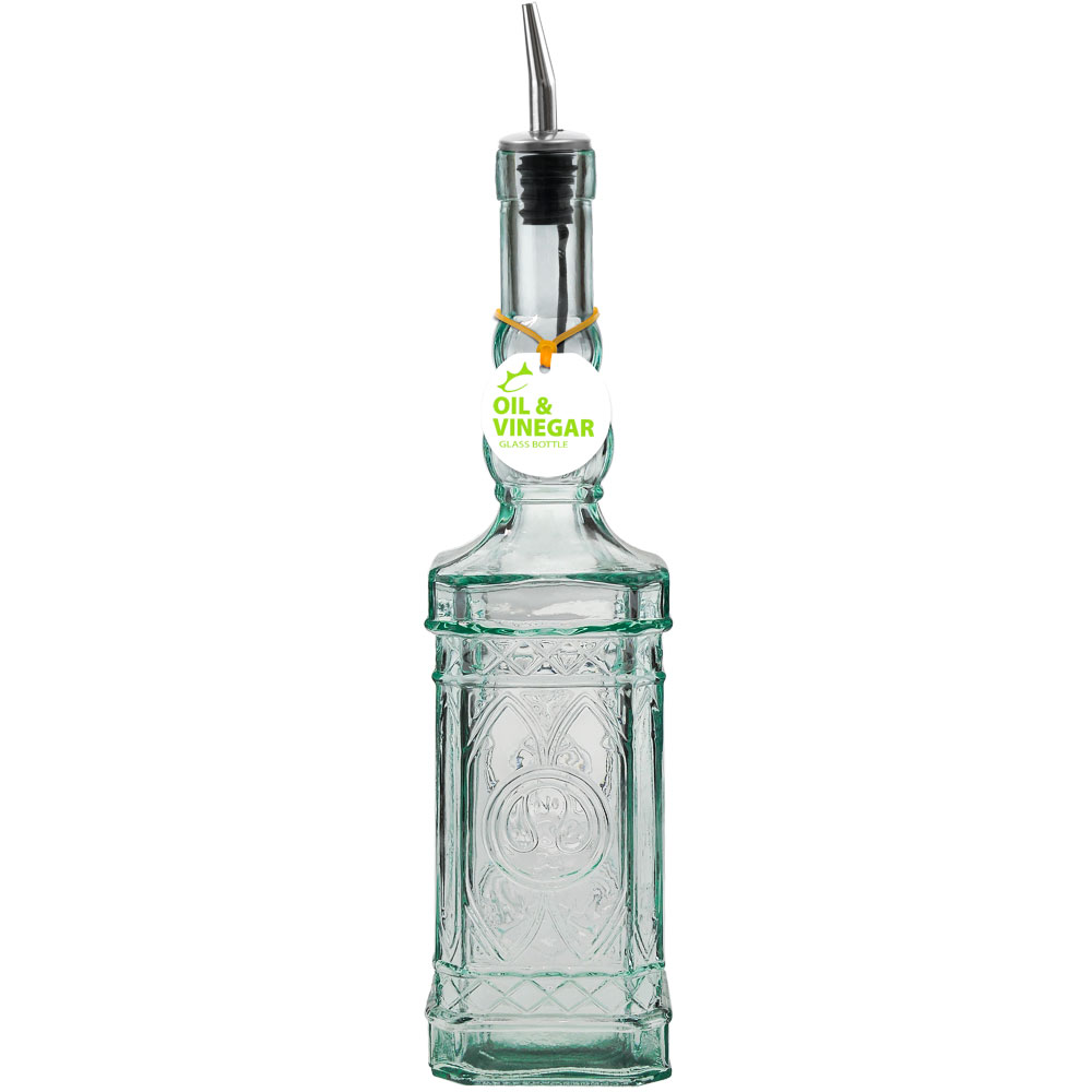 Ornate 23.7oz Recycled Glass Oil or Vinegar Bottle w/ Pour Spout 