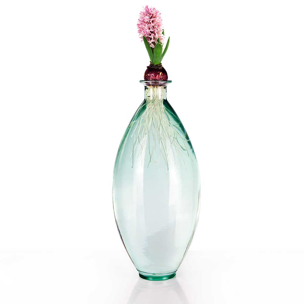 15" Recycled Glass Teardrop Vase