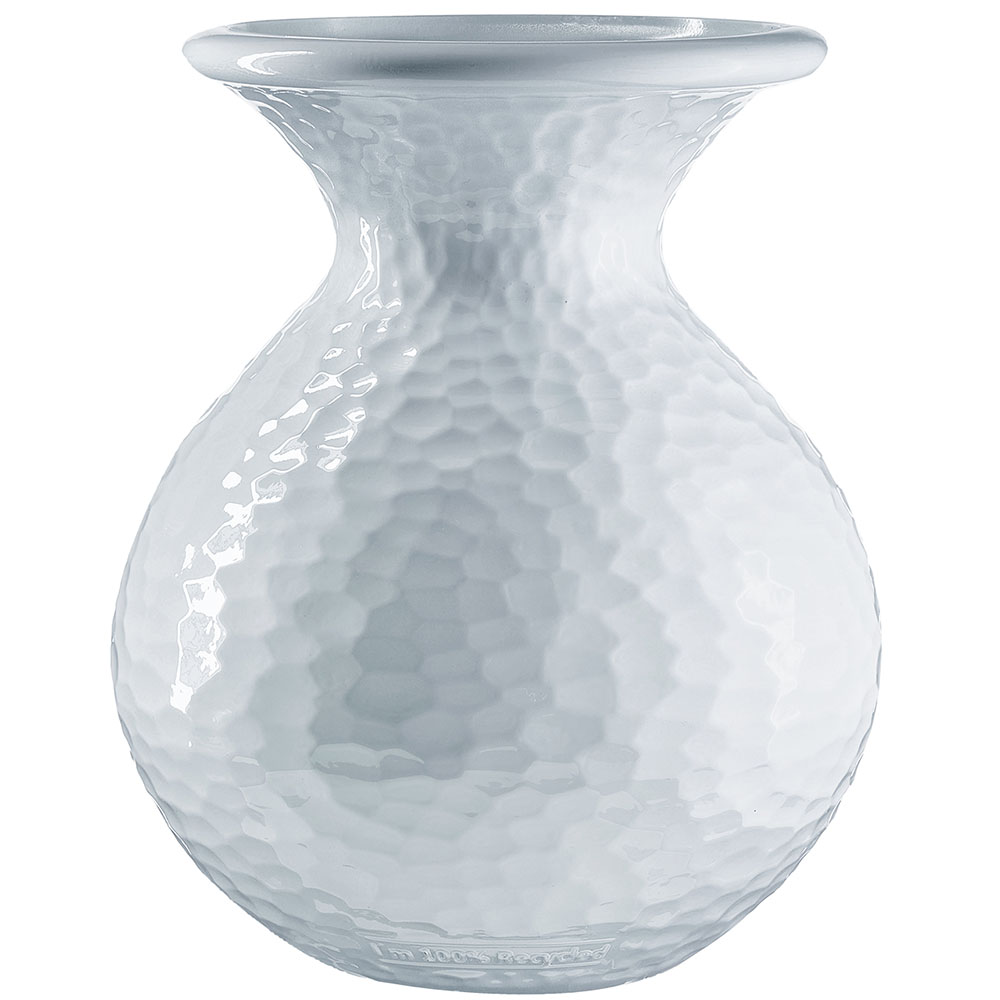 Classico Flora Md. Recycled Glass Vase Glossy White 9.5"