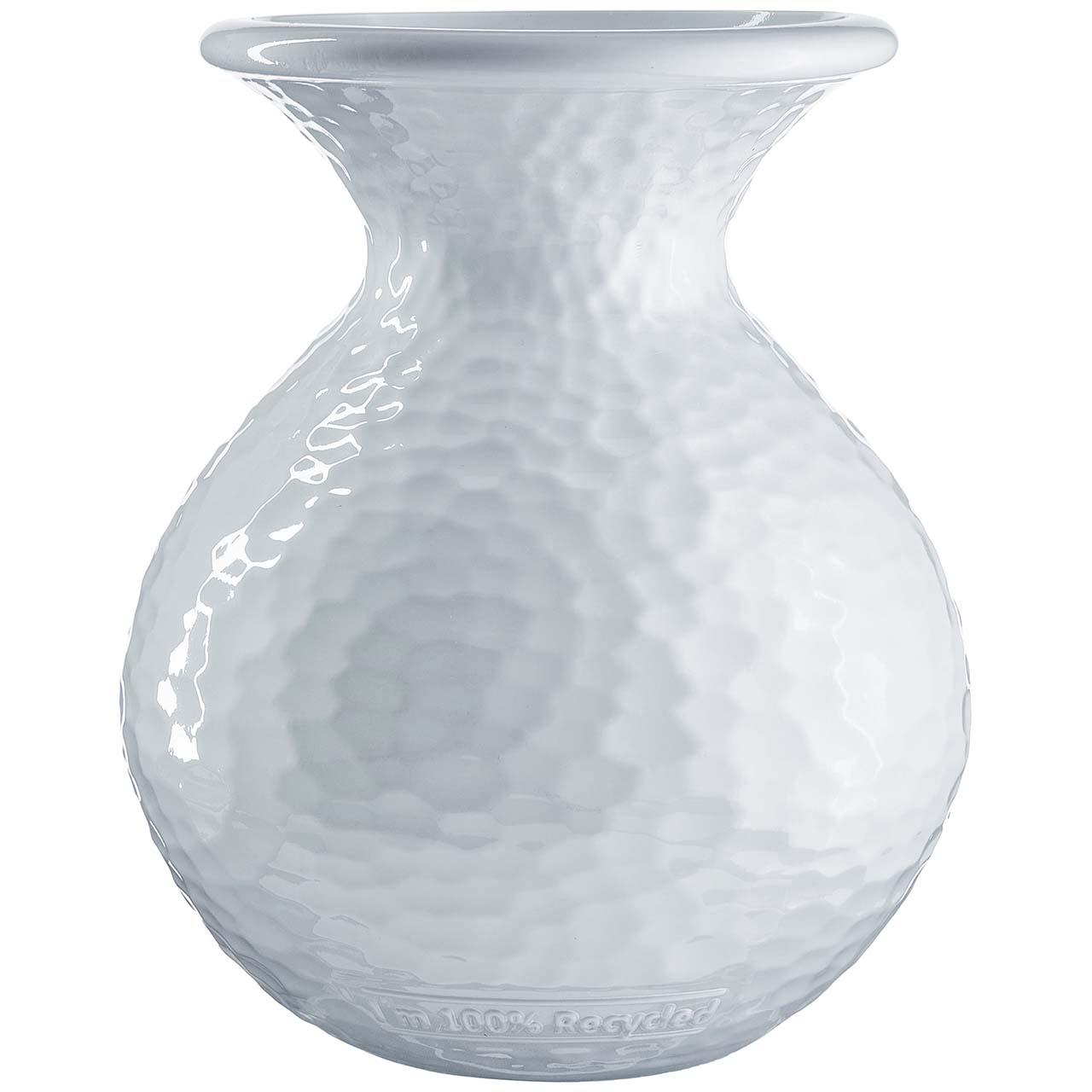 Flora Sm. Recycled Glass Vase Glossy White 7"