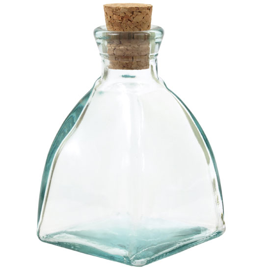 6.8oz Diamond Recycled Glass Bottle - Clear