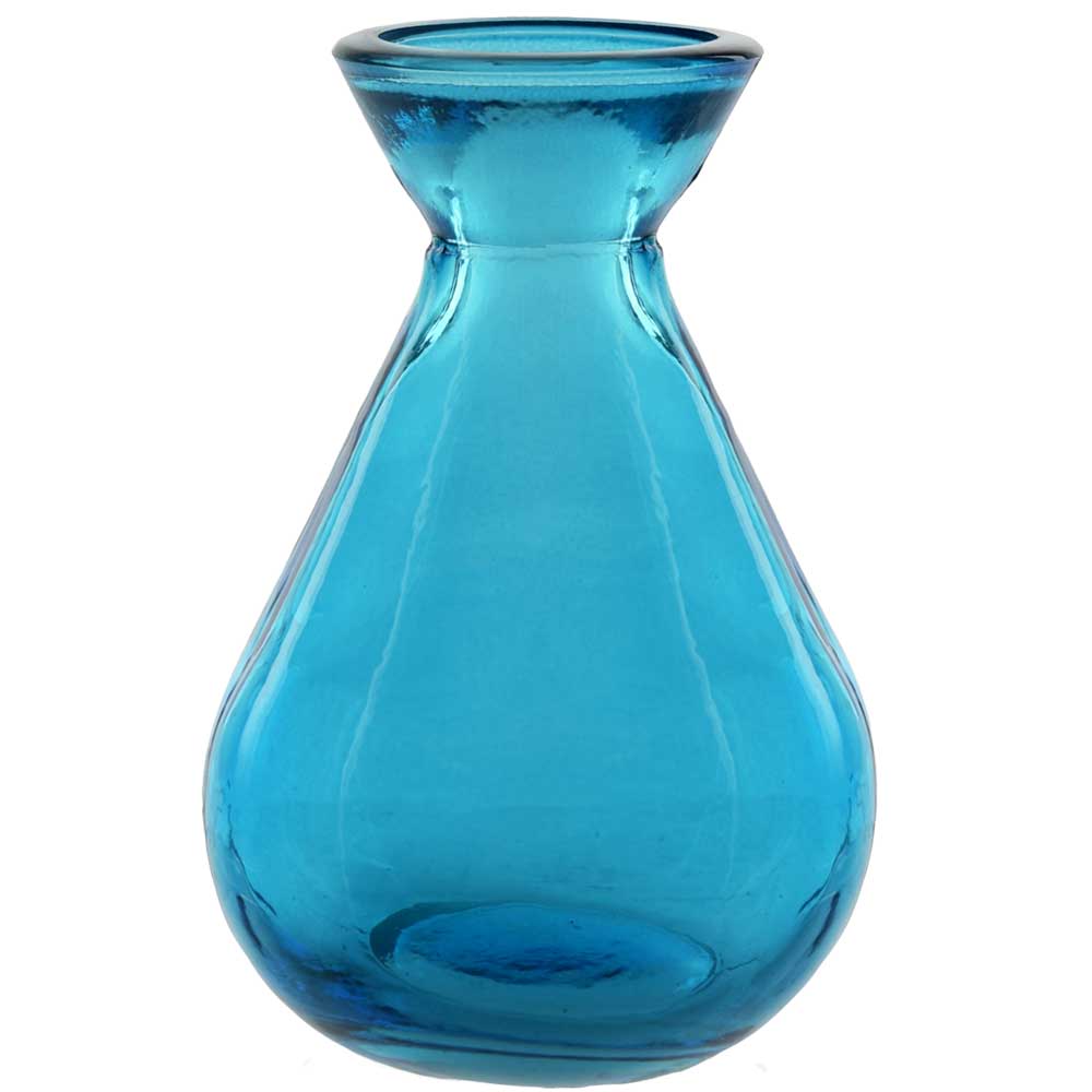 5.1oz teardrop recycled glass bottle aqua