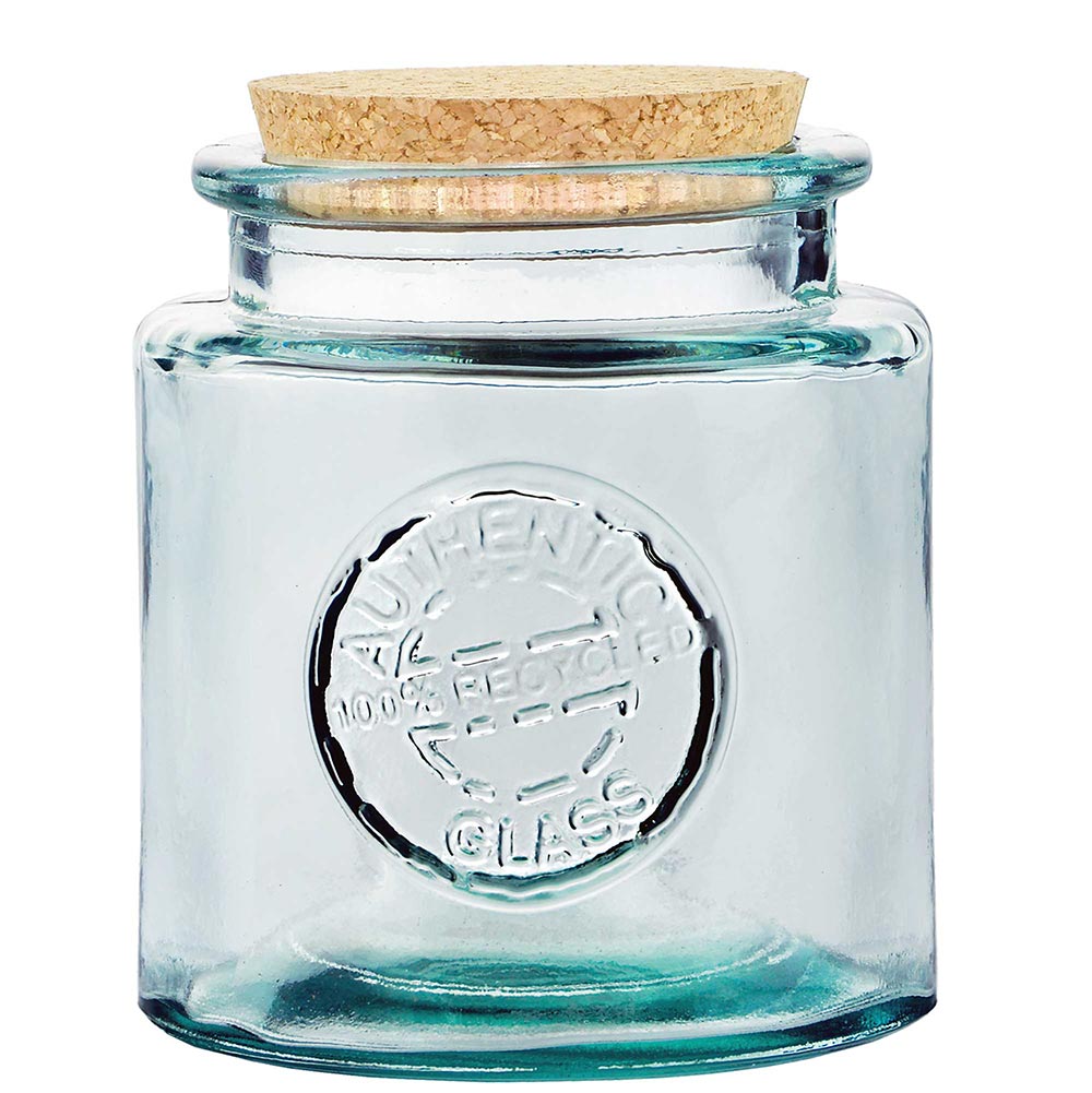 Authentic jar recycled glass 500ml. with cork