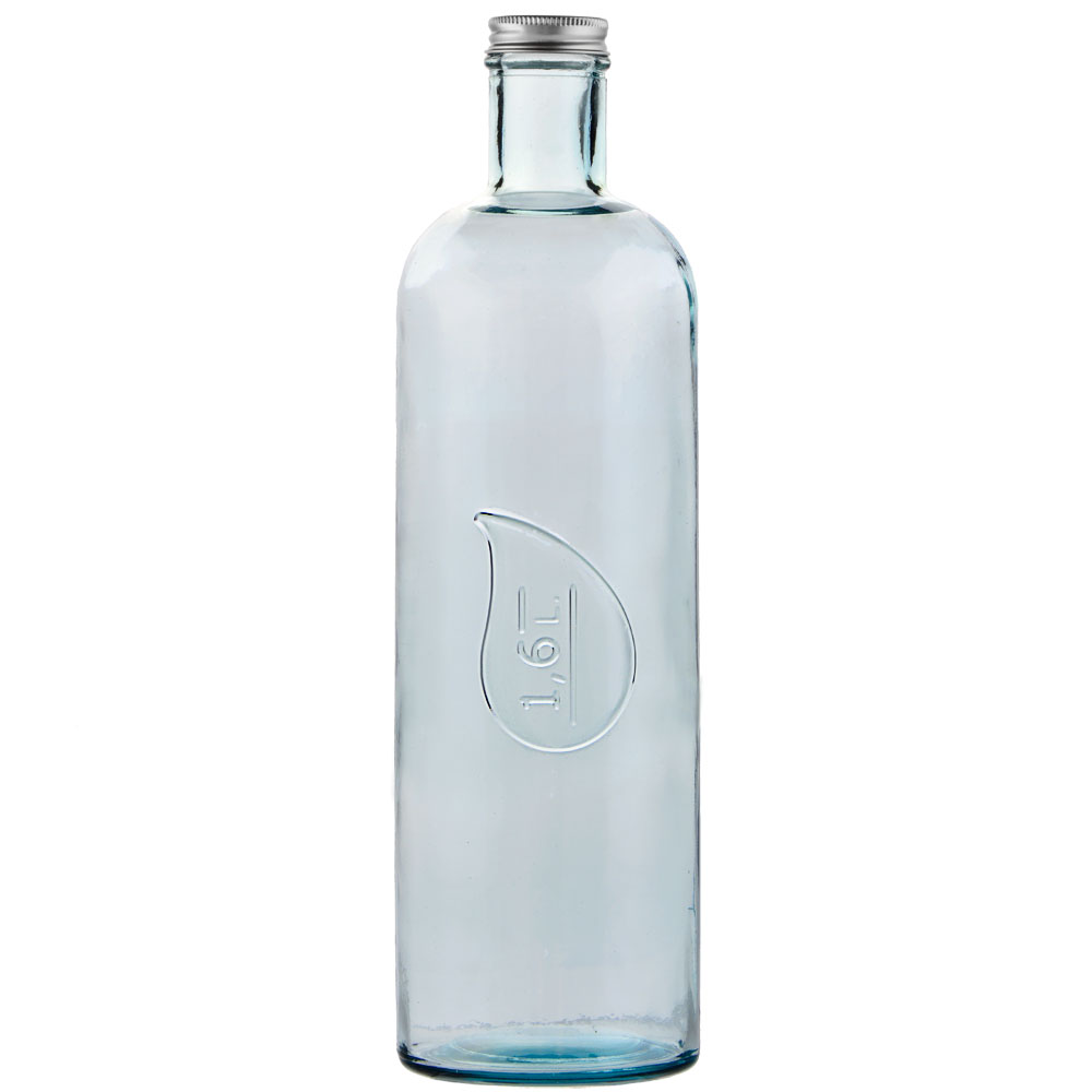 Euro bottle recycled glass 1.6 liter with screw cap