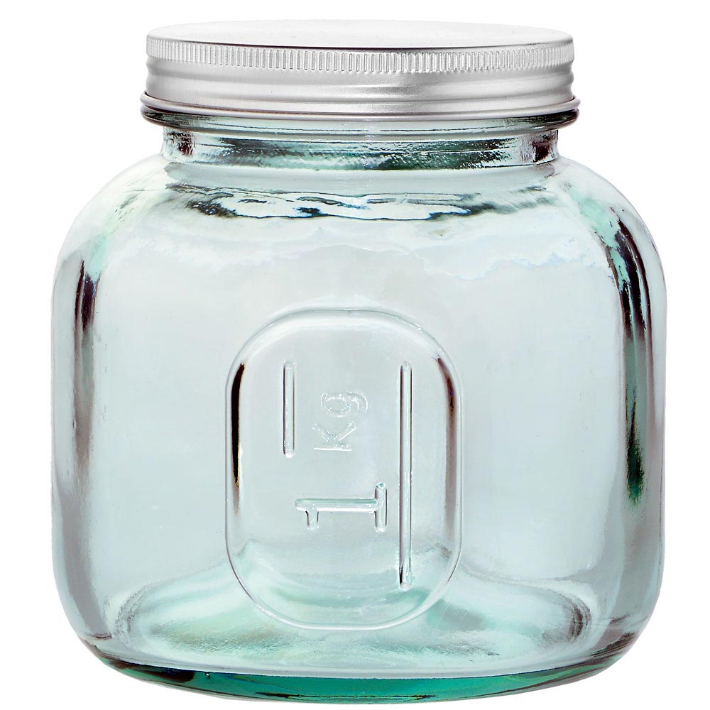 1000ml Euro Recycled Glass Jar with Screw Cap
