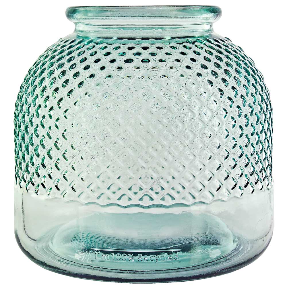 9 1/2" Diamond Recycled Glass Container