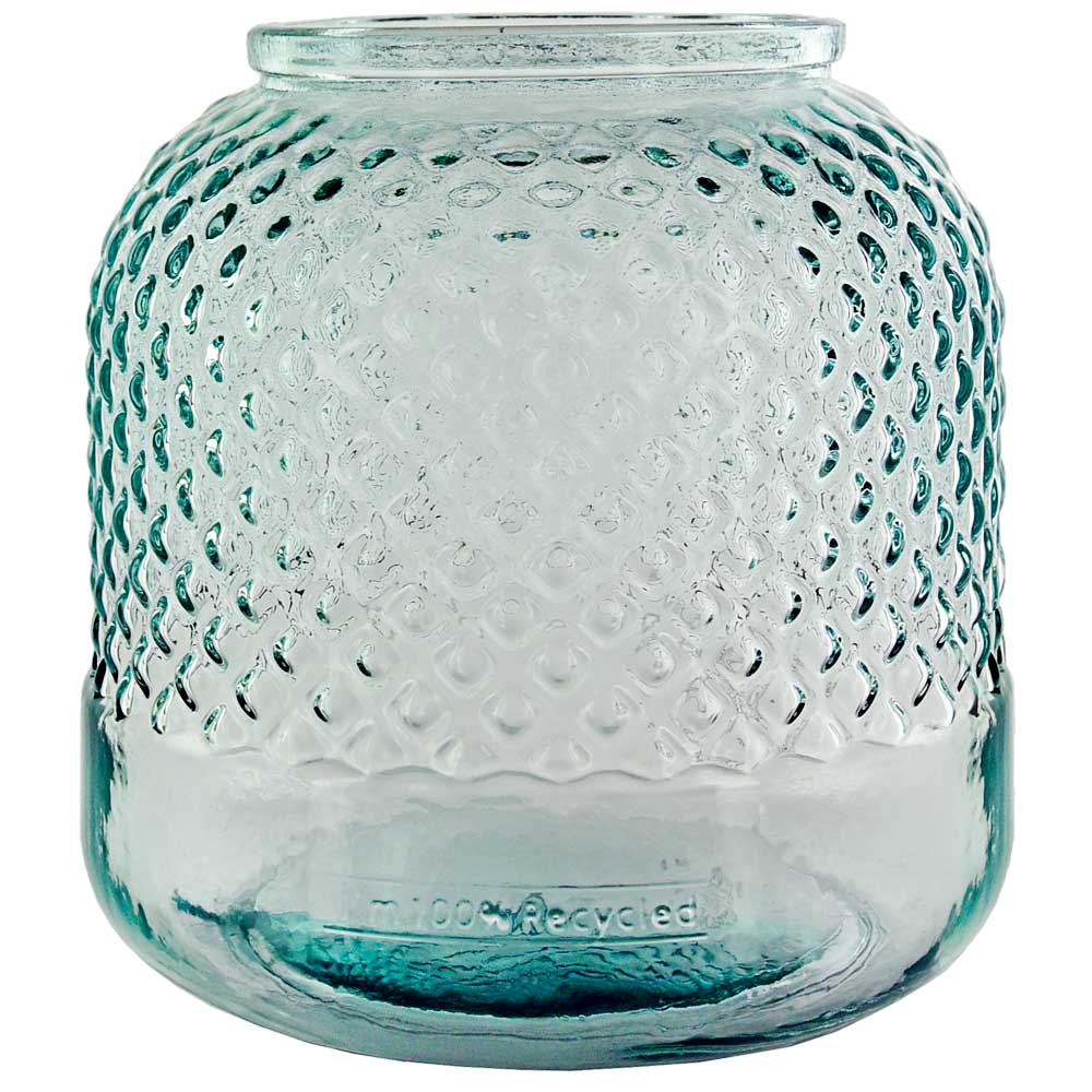 7 1/2" Diamond Recycled Glass Container