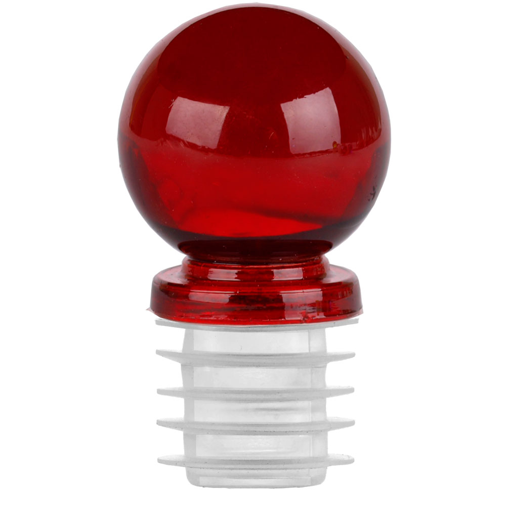 1 1/4" Ball Glass Top Closure for 3/4" Opening - Red