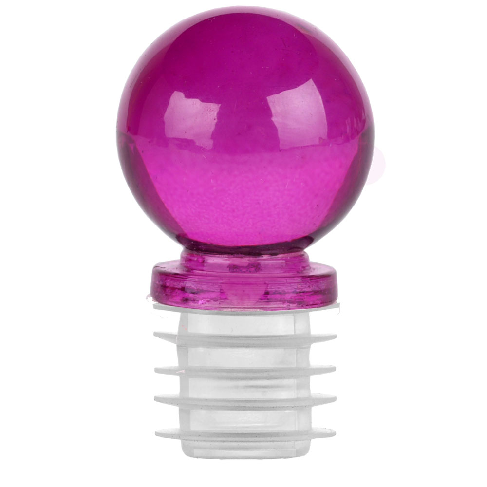 1 1/4" Ball Glass Top Stopper for 18.5mm Opening Bottles Fuchsia
