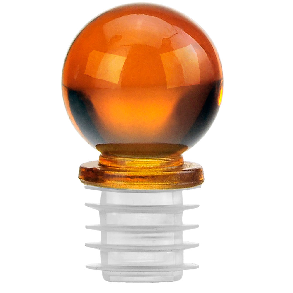 1 1/4" Ball Glass Top Closure for 3/4" Opening - Orange