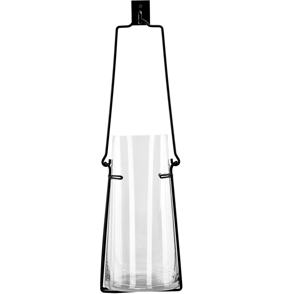 19" Hanging Lantern Glass Vase & Wall Hook