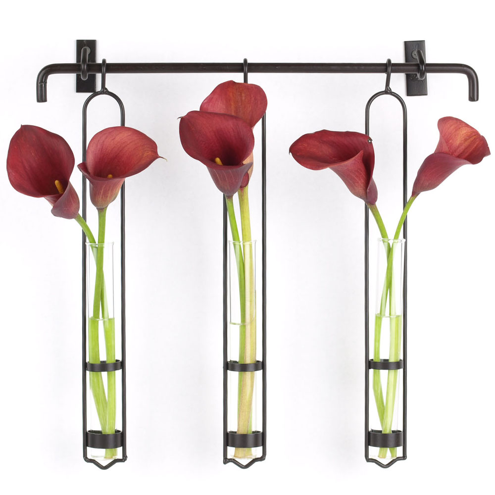 Florence Hanging Pendant Tube Vase with Wall Hook