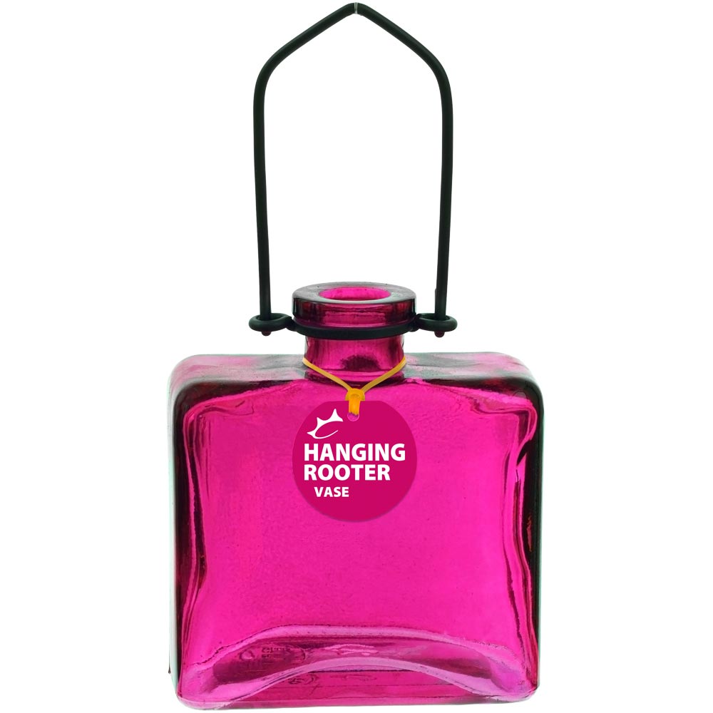 Hanging Matic Recycled Glass Rooting Vase - Fuchsia