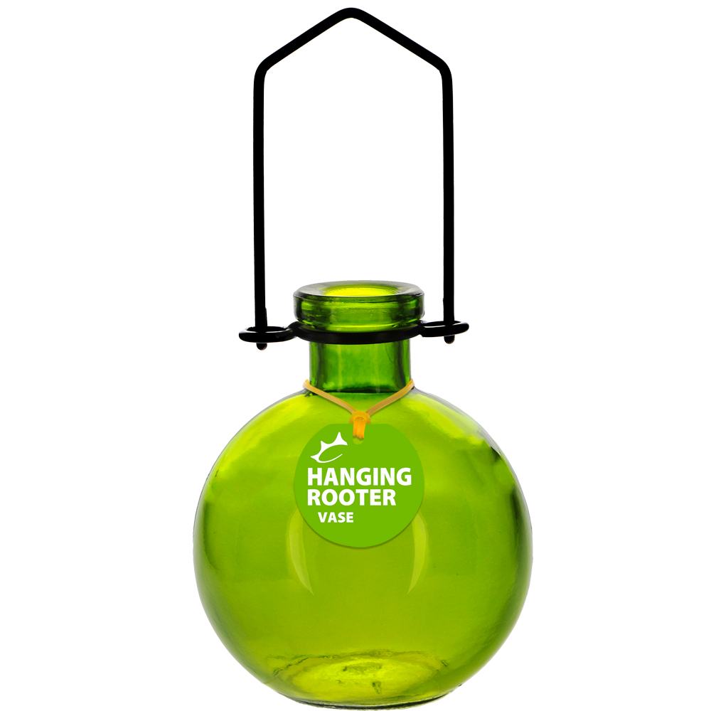 Hanging Ball Recycled Glass Rooting Vase - Lime