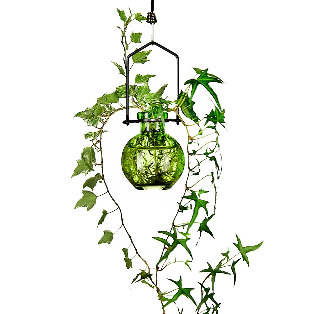 Hanging Small Ball Recycled Glass Rooting Vase - Lime