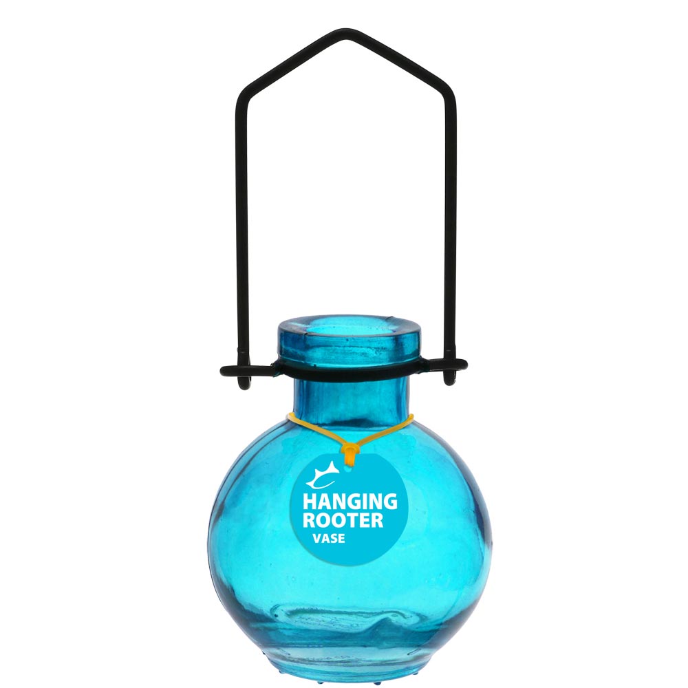 Hanging Small Ball Recycled Glass Rooting Vase - Aqua
