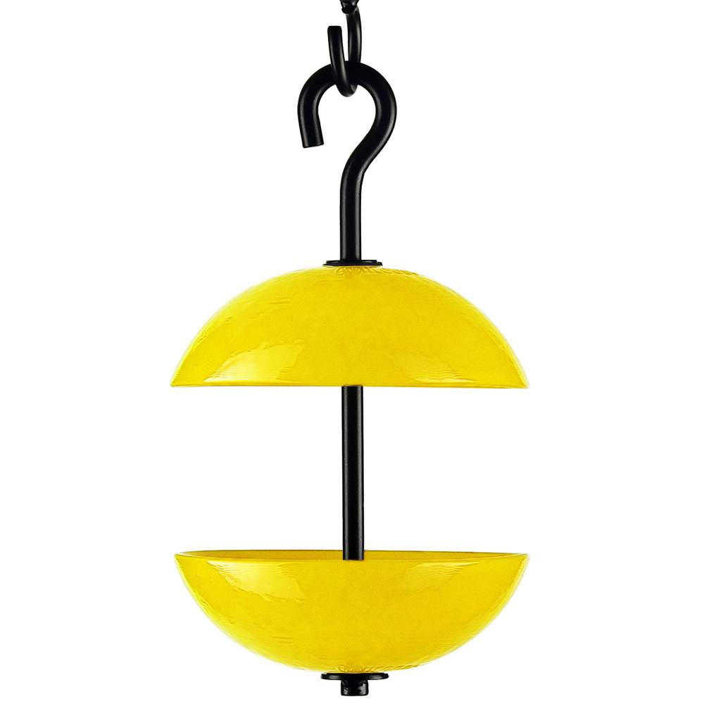 Mosaic Birds Double Hanging Poppy Feeder Solid Yellow