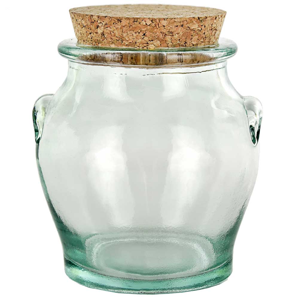 8.5oz honey recycled glass jar with cork