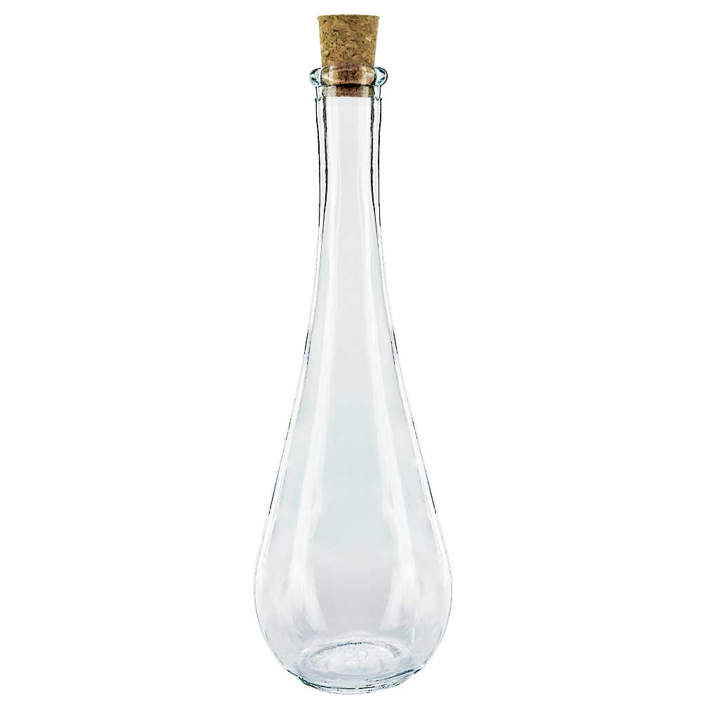 11.8oz drop recycled glass bottle with cork